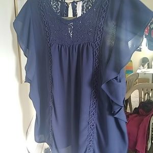 Navy blue dress top